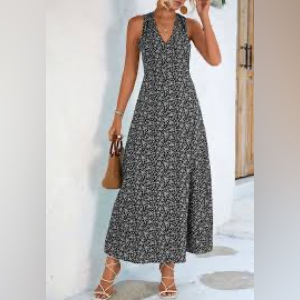 Elegant Black Floral Women's Dress